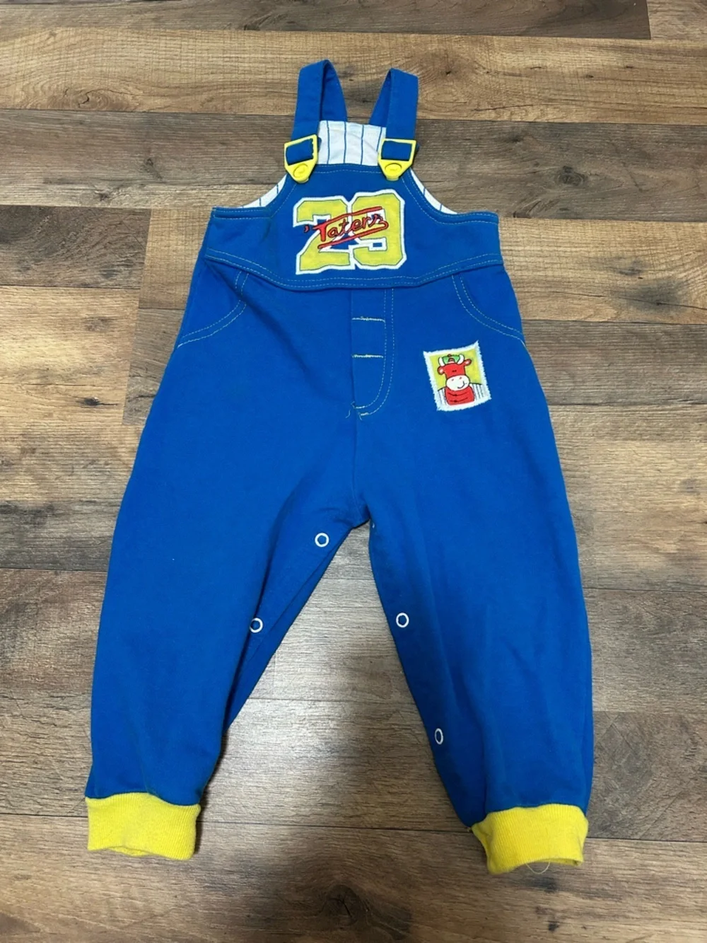 VTG  Blue Overalls with Yellow Details